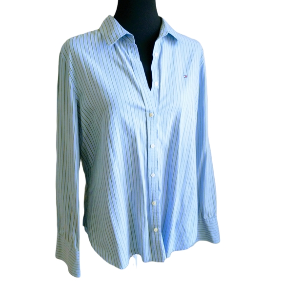 Tommy Hilfiger Striped Green/Blue Men's Shirts - Picture 6 of 14